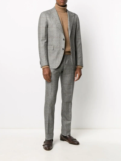 Shop Tagliatore Plaid-check Single-breasted Suit In Black