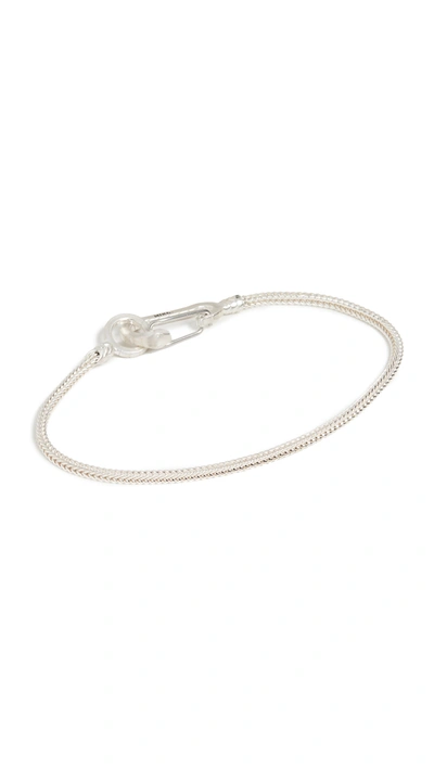 Shop Mikia Snake Karabiner Bracelet In Silver