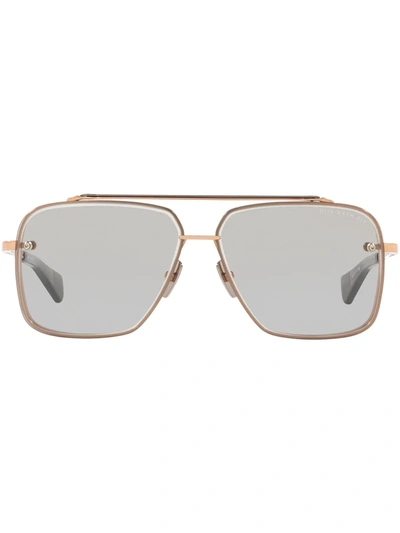 Shop Dita Eyewear Mach-six Pilot Sunglasses In Grey