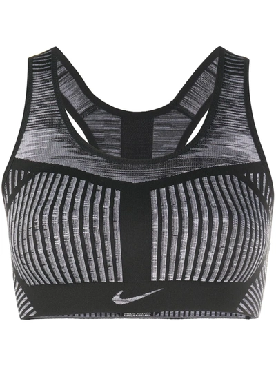 Shop Nike Fe/nom Flyknit Sports Bra In Black