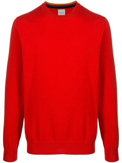 Shop Paul Smith Crew Neck Cashmere Jumper In Red