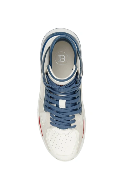 Shop Balmain B Ball Sneakers In Blanc Bleu