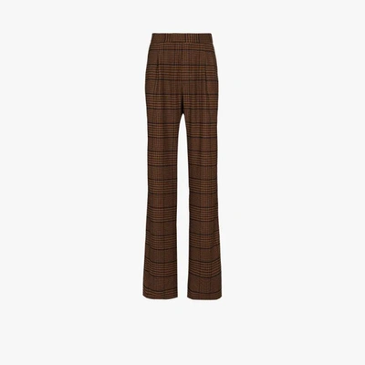 Shop Nanushka Brown Ander Checked Trousers
