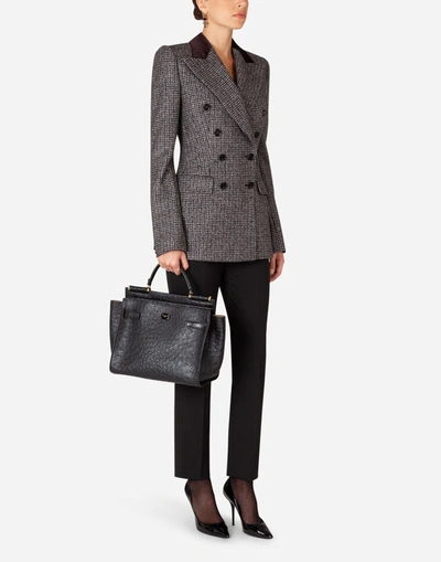 Shop Dolce & Gabbana Double-breasted Tweed Blazer In Multicolor