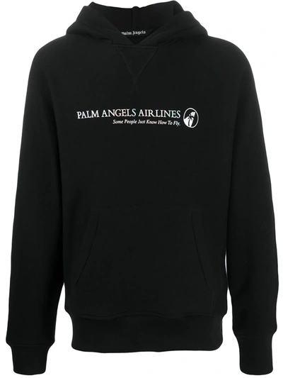 Shop Palm Angels Airlines Hoodie Black