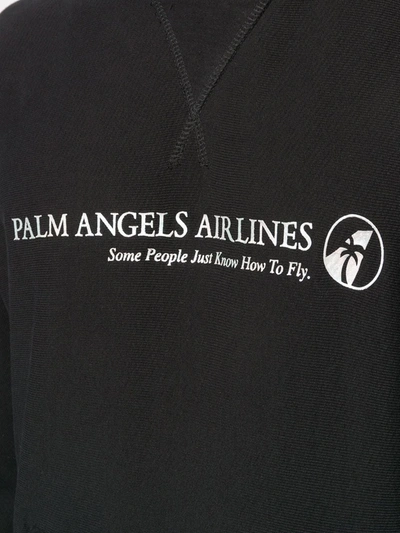 Shop Palm Angels Airlines Hoodie Black