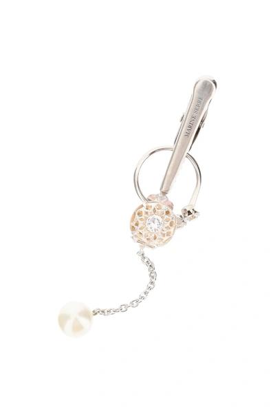 Shop Marine Serre Long Single Earring In Silver (silver)