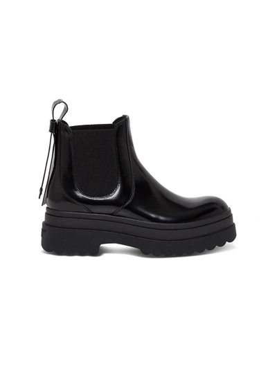 Shop Red Valentino Chunky Boots In Black Leather