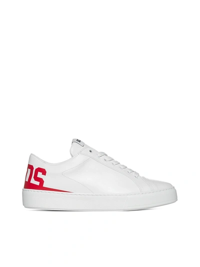 Shop Gcds Sneakers In Bianco/rosso