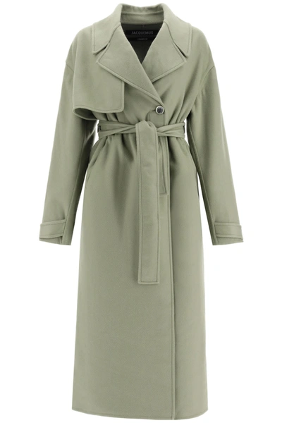 Shop Jacquemus Coat Tastes In Wool In Light Green (green)