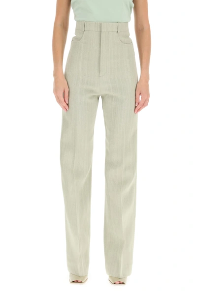 Shop Jacquemus Sauge Loose Trousers In Light Green (green)