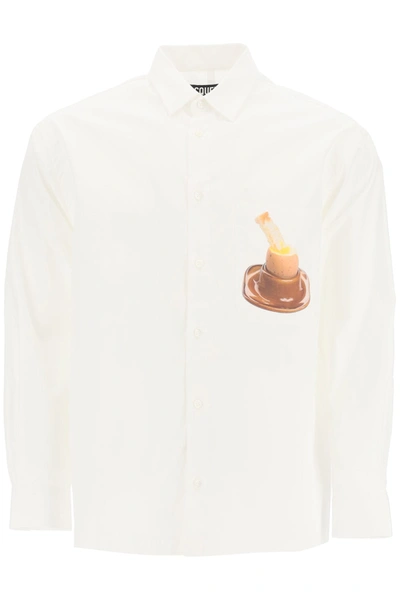 Shop Jacquemus Baou Shirt In 3d Egg Print (white)