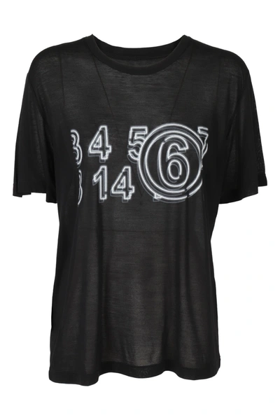 Shop Mm6 Maison Margiela T-shirt In Nero