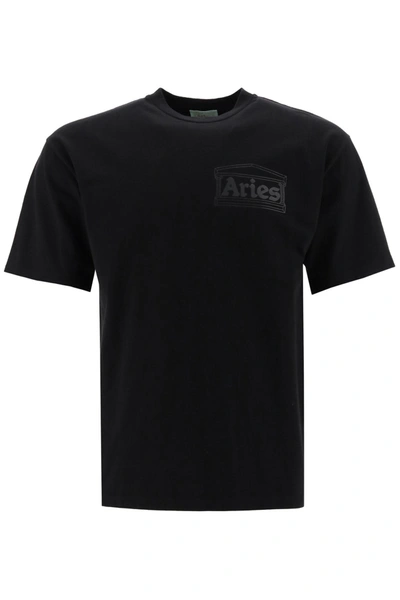 Shop Aries Temple Logo Print T-shirt In Black (black)