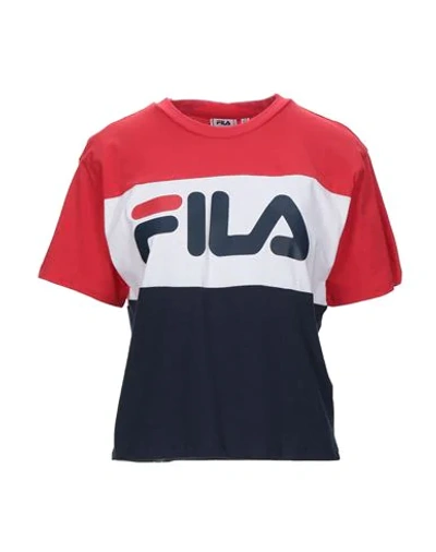 Fila Logo Cotton Jersey T-shirt In Red