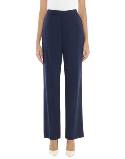 Shop Ralph Lauren Collection Woman Pants Midnight Blue Size 12 Wool, Elastane