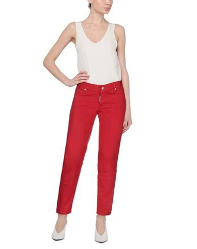 Shop Dsquared2 Woman Jeans Red Size 4 Cotton, Elastane