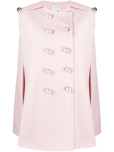 Shop Giambattista Valli Double-breasted Cape Coat In Pink