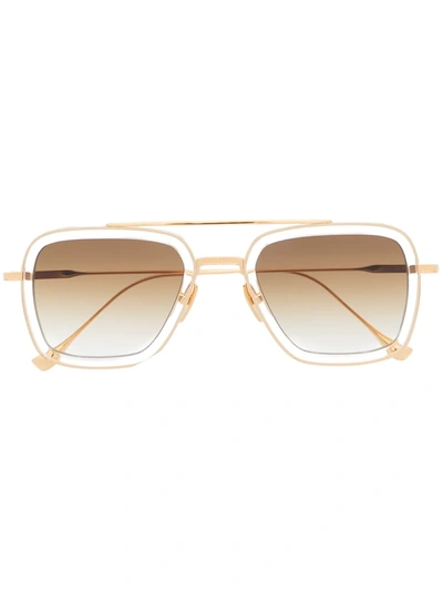 Shop Dita Eyewear Gradient Square Sunglasses In Gold