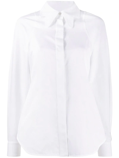 Shop Victoria Beckham Cut-out Collar Shirt In White