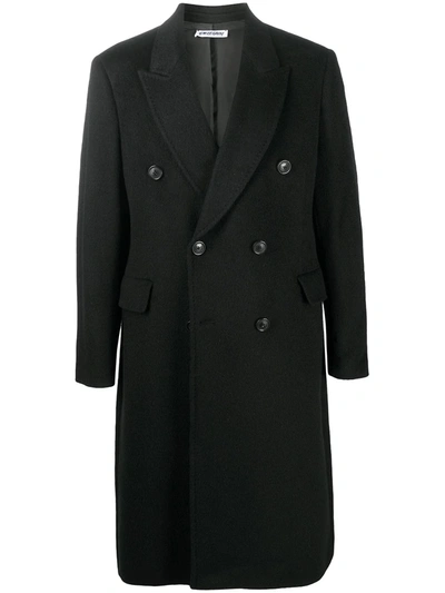 Shop Our Legacy Double-breasted Wool Coat In Black