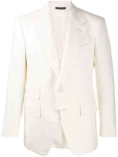 Shop Tom Ford Single-breasted Blazer In Neutrals