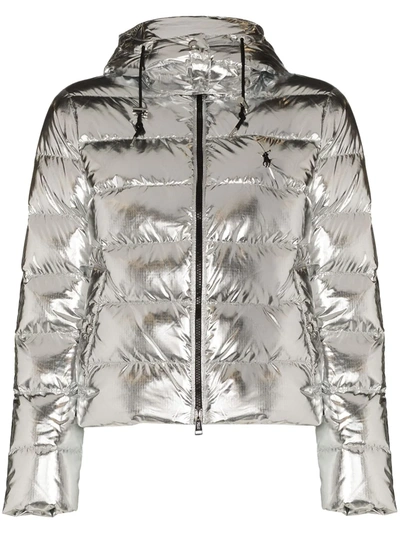 Shop Polo Ralph Lauren Ripstop Puffer Jacket In Silver