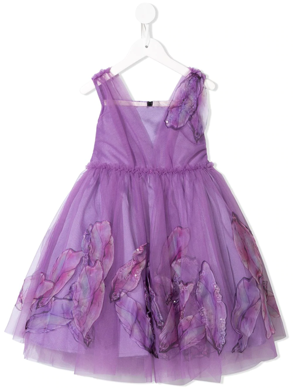 Marchesa Notte Mini Kids Lily Tulle Dress In Purple Modesens