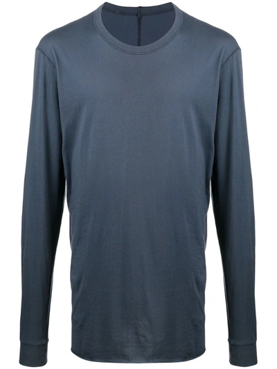 Shop 11 By Boris Bidjan Saberi Longsleeved Cotton T-shirt In Blue