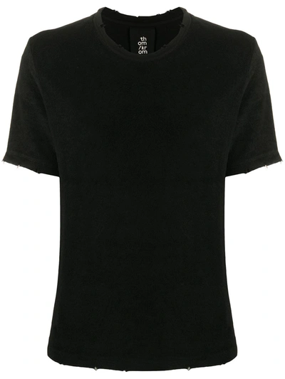 Shop Thom Krom T-shirt Mit Ungesäumten Kanten In Black