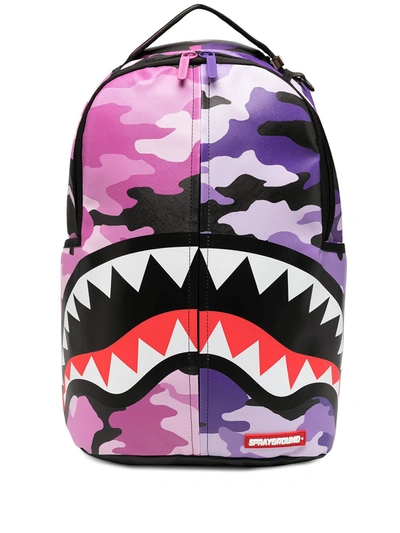 Shop Sprayground Split Camouflage Backpack In Pink