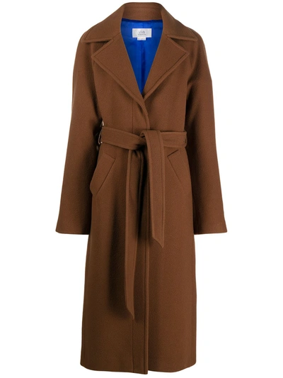 Shop Victoria Victoria Beckham Belted Mid-length Coat In Brown