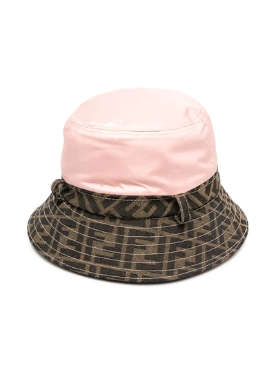 Shop Fendi Ff-motif Bucket Hat In Brown