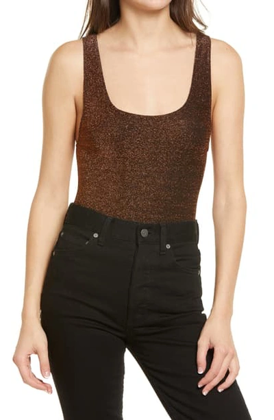 Shop Reformation Saturn Bodysuit In Copper Sparkle