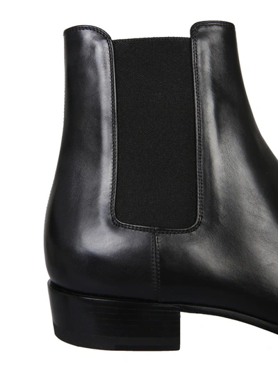 Shop Saint Laurent "wyatt 30" Chelsea Boots In Black