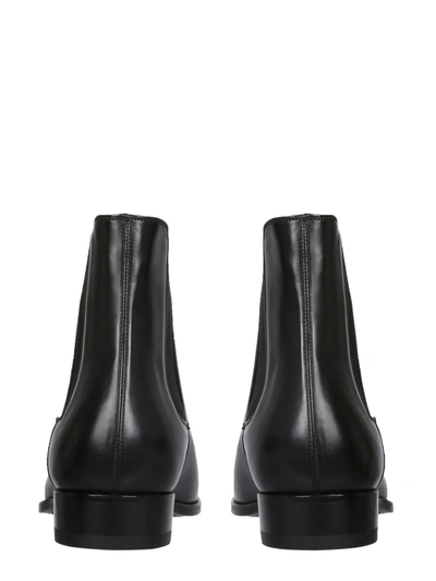 Shop Saint Laurent "wyatt 30" Chelsea Boots In Black