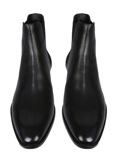 Shop Saint Laurent "wyatt 30" Chelsea Boots In Black