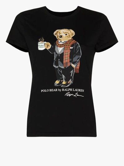 Shop Polo Ralph Lauren Polo Bear Signature T-shirt In Black