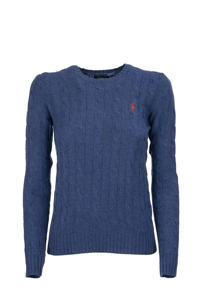 Shop Ralph Lauren Cable Knit Wool And Cashmere Sweater In Bluette