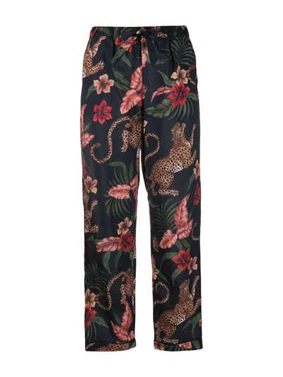 Desmond & Dempsey Soleia Long Pyjama Set In Blue