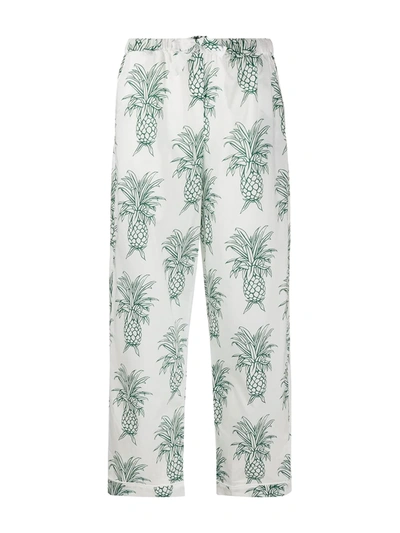 Shop Desmond & Dempsey Howie Pineapple Long Pyjama Set In White