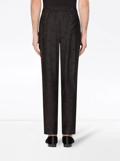 Shop Dolce & Gabbana Silk Jacquard Pajama Bottoms In Black