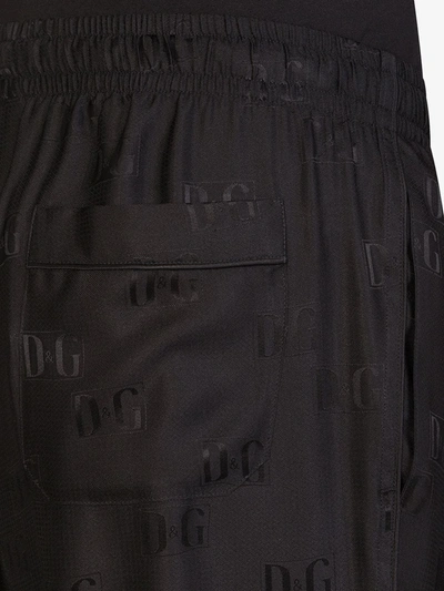 Dolce & Gabbana Logo-jacquard Drawstring Track Pants In Black