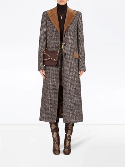 Shop Dolce & Gabbana Micro Tweed Single-breasted Coat In Black