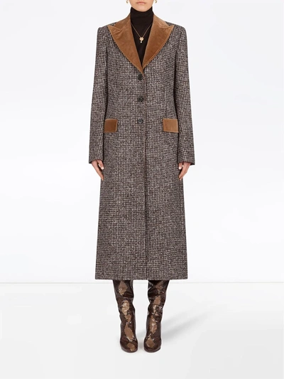 Shop Dolce & Gabbana Micro Tweed Single-breasted Coat In Black