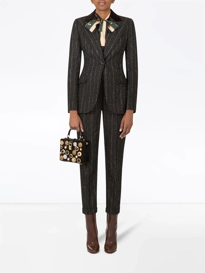 Shop Dolce & Gabbana Pinstripe Buttoned Waistcoat In Black