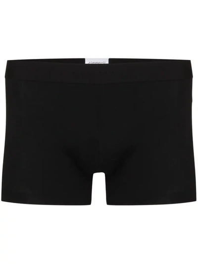 Shop Zimmerli Logo-band Cotton Boxer Shorts In Black