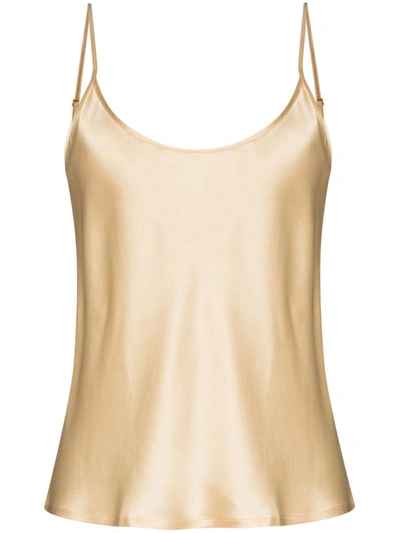 Shop La Perla S4 Spaghetti-straps Silk Camisole In Neutrals