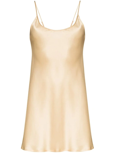 Shop La Perla S4 Short Slip Dress In Neutrals