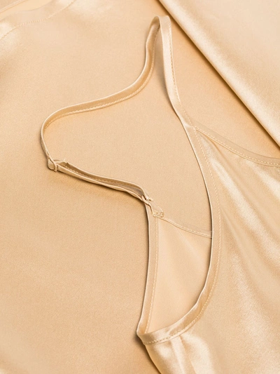 Shop La Perla S8 Short Silk Slip Dress In Gold
